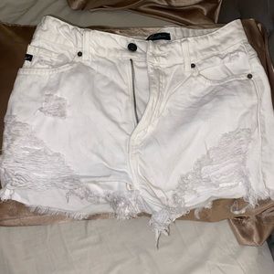 White Jean Shorts